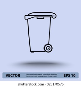 Recycling bin sign icon, vector illustration. Flat design style