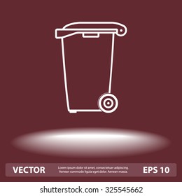 Recycling bin sign icon, vector illustration. Flat design style