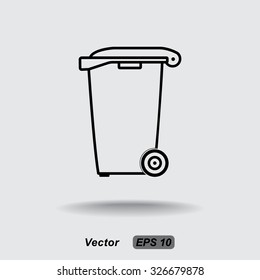 Recycling bin sign icon, vector illustration. Flat design style