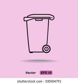 Recycling bin sign icon, vector illustration. Flat design style