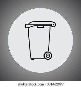 Recycling bin sign icon, vector illustration. Flat design style
