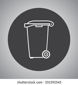 Recycling bin sign icon, vector illustration. Flat design style