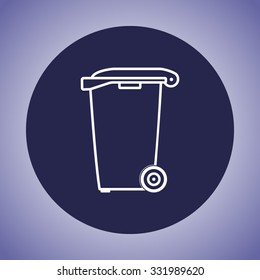 Recycling bin sign icon, vector illustration. Flat design style