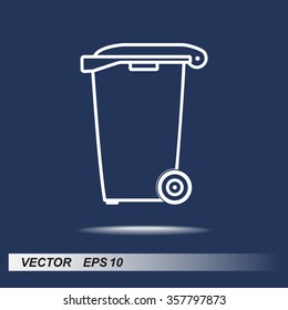 Recycling bin sign icon, vector illustration. Flat design style