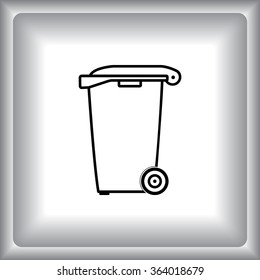 Recycling bin sign icon, vector illustration. Flat design style