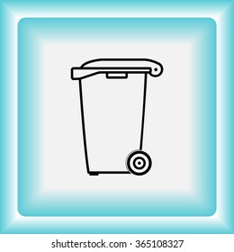 Recycling bin sign icon, vector illustration. Flat design style