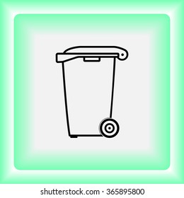 Recycling bin sign icon, vector illustration. Flat design style