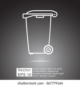 Recycling bin sign icon, vector illustration. Flat design style