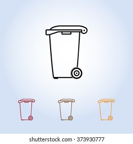 Recycling bin sign icon, vector illustration. Flat design style