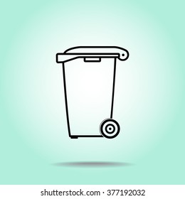 Recycling bin sign icon, vector illustration. Flat design style