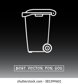 Recycling bin sign icon, vector illustration. Flat design style