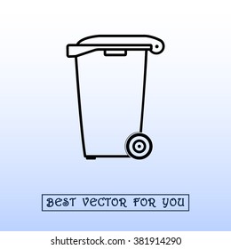 Recycling bin sign icon, vector illustration. Flat design style