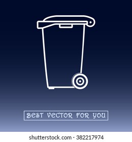 Recycling bin sign icon, vector illustration. Flat design style