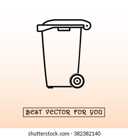 Recycling bin sign icon, vector illustration. Flat design style
