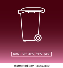 Recycling bin sign icon, vector illustration. Flat design style