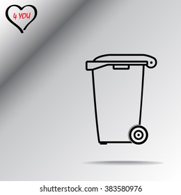 Recycling bin sign icon, vector illustration. Flat design style