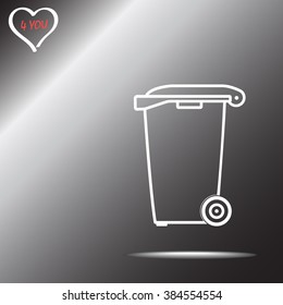 Recycling bin sign icon, vector illustration. Flat design style