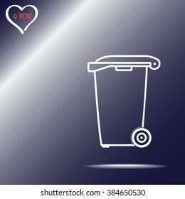 Recycling bin sign icon, vector illustration. Flat design style
