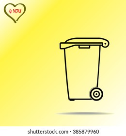 Recycling bin sign icon, vector illustration. Flat design style