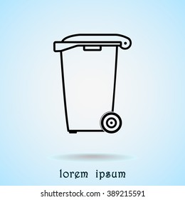 Recycling bin sign icon, vector illustration. Flat design style