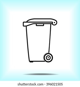 Recycling bin sign icon, vector illustration. Flat design style