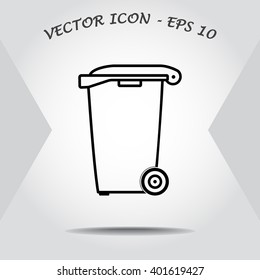 Recycling bin sign icon, vector illustration. Flat design style