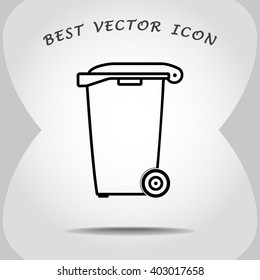 Recycling bin sign icon, vector illustration. Flat design style