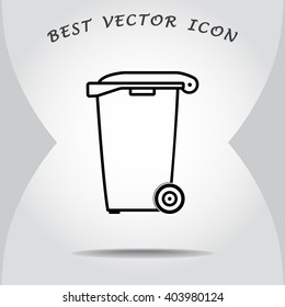Recycling bin sign icon, vector illustration. Flat design style