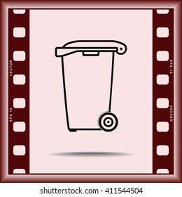 Recycling bin sign icon, vector illustration. Flat design style