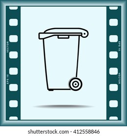 Recycling bin sign icon, vector illustration. Flat design style