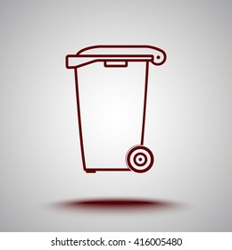 Recycling bin sign icon, vector illustration. Flat design style