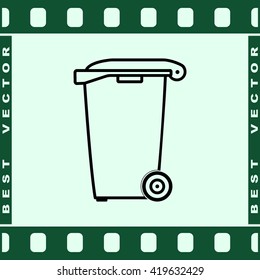 Recycling bin sign icon, vector illustration. Flat design style
