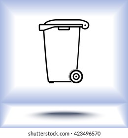 Recycling bin sign icon, vector illustration. Flat design style