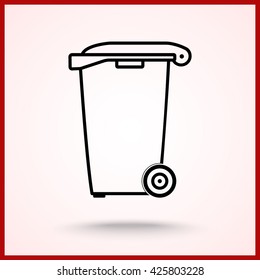 Recycling bin sign icon, vector illustration. Flat design style