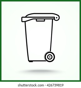 Recycling bin sign icon, vector illustration. Flat design style