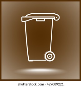 Recycling bin sign icon, vector illustration. Flat design style