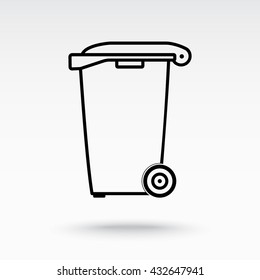 Recycling bin sign icon, vector illustration. Flat design style