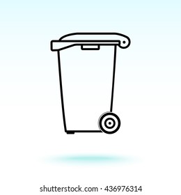 Recycling bin sign icon, vector illustration. Flat design style