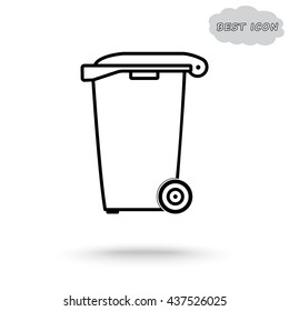 Recycling bin sign icon, vector illustration. Flat design style