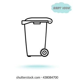 Recycling bin sign icon, vector illustration. Flat design style