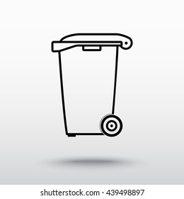 Recycling bin sign icon, vector illustration. Flat design style
