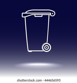 Recycling bin sign icon, vector illustration. Flat design style