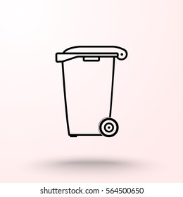 Recycling bin sign icon, vector illustration. Flat design style