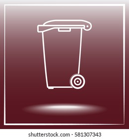 Recycling bin sign icon, vector illustration. Flat design style
