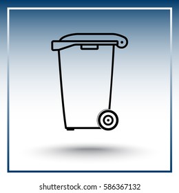 Recycling bin sign icon, vector illustration. Flat design style