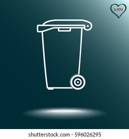 Recycling bin sign icon, vector illustration. Flat design style