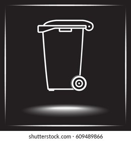 Recycling bin sign icon, vector illustration. Flat design style