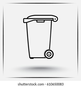 Recycling bin sign icon, vector illustration. Flat design style