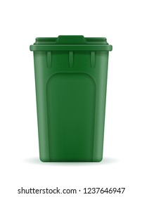 recycling bin trash bucket stock vector illustration isolated on white background