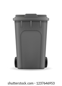 recycling bin trash bucket stock vector illustration isolated on white background
